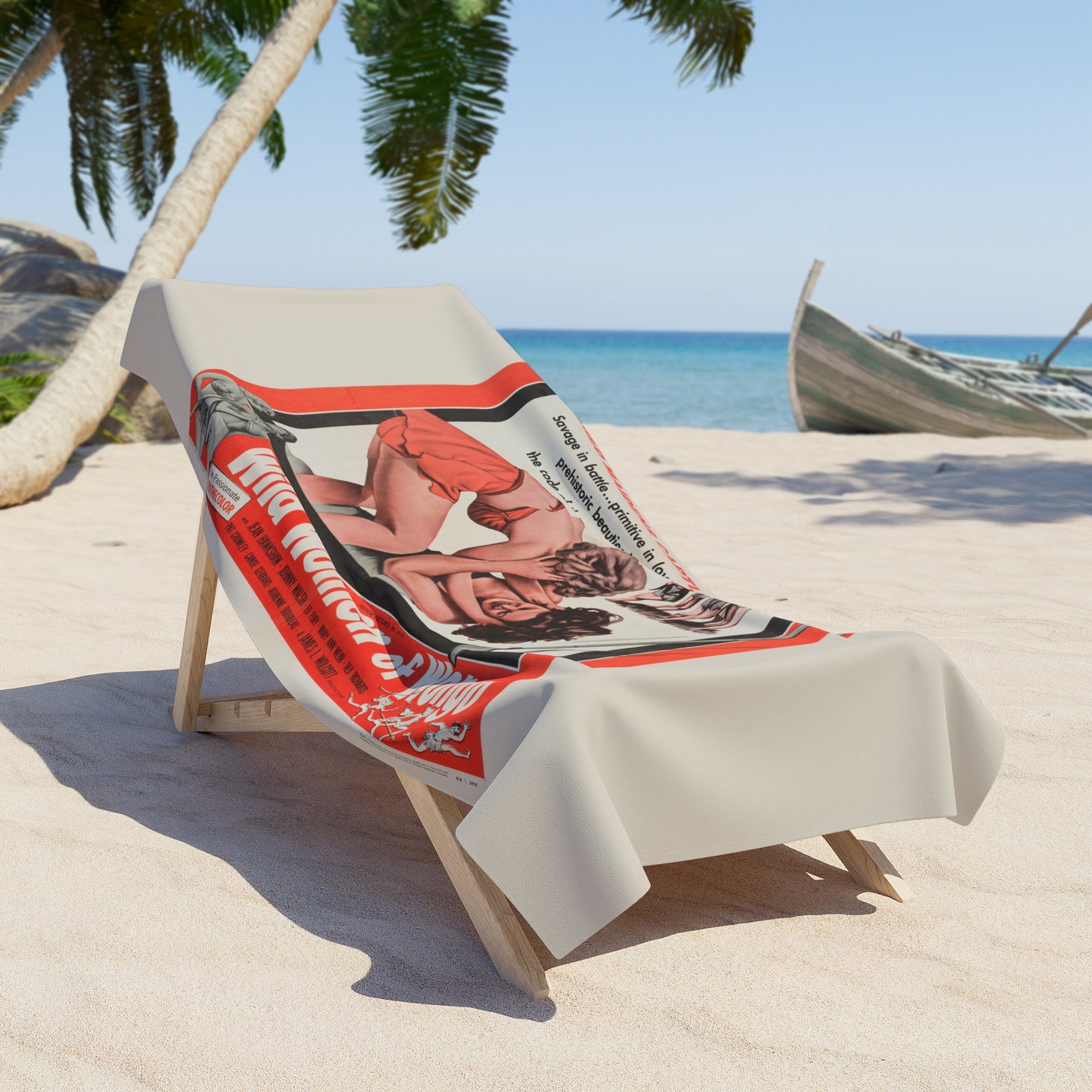 Wild Women of Wongo Movie Poster Beach Towel | Retro Jungle Print Beach Towel
