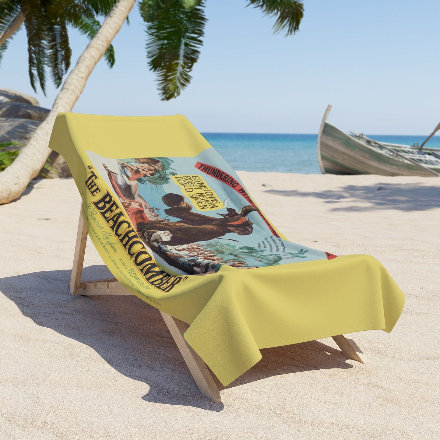 The Beachcomber Vintage Movie Poster Beach Towel Retro Hollywood Movie Art