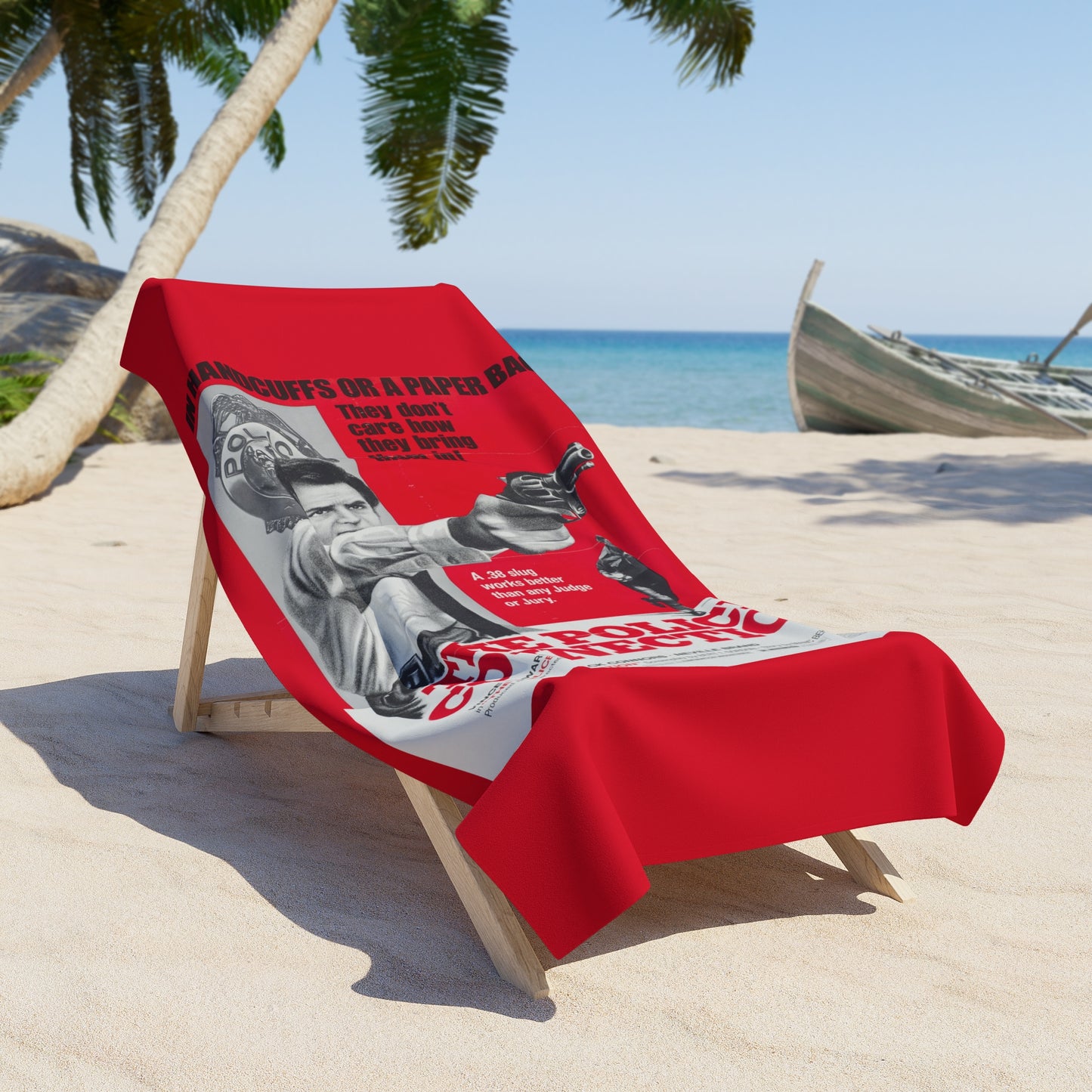 The Police Connection Retro Movie Poster Vintage Style Red Beach Towel 2 Sizes
