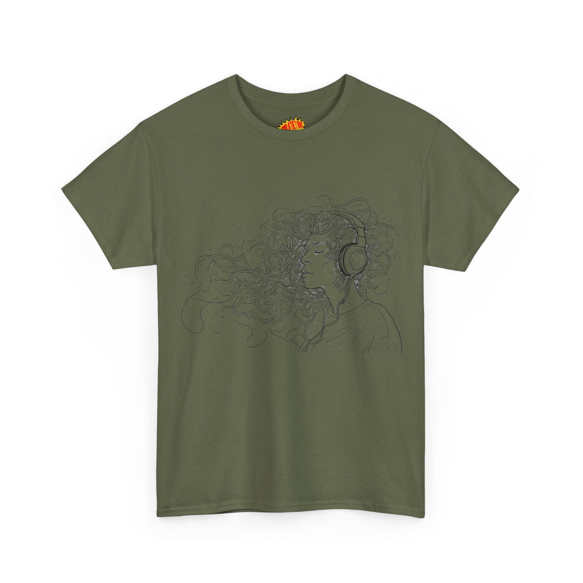 Line Drawing Portrait Graphic Musical Art Tee Shirt