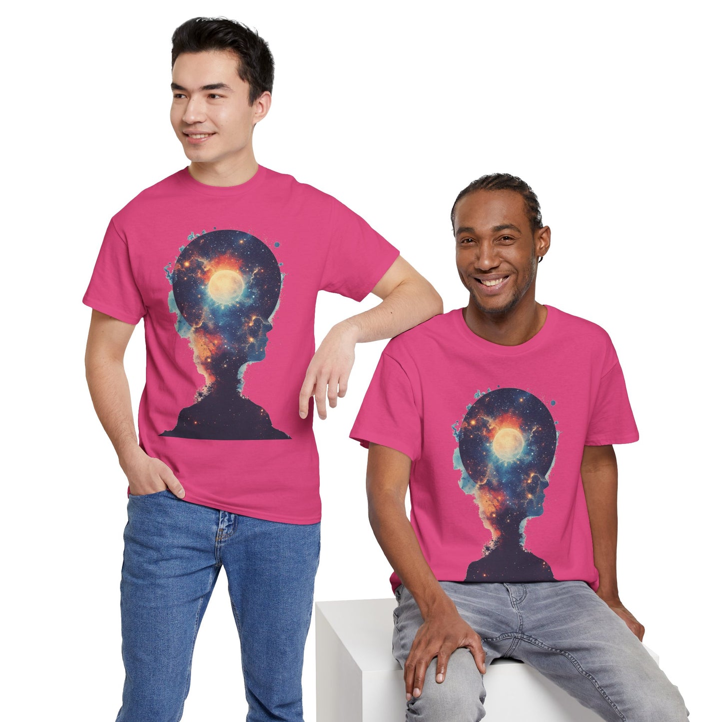 Abstract Galaxy Nebula Art w/Face Graphic Tee Shirt *Multiple Colors*