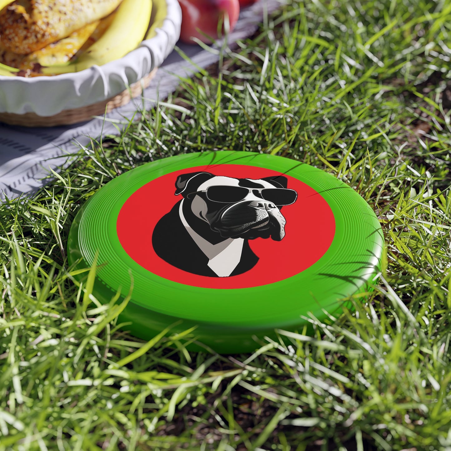 Dog with Sunglasses Frisbee