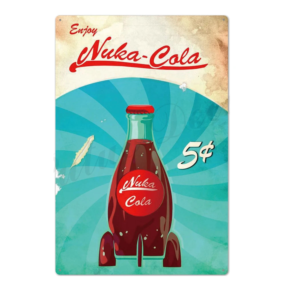 Retro Cola Metal Sign Bar Home Decor Wall Art Tin Poster Restaurant Painting 2