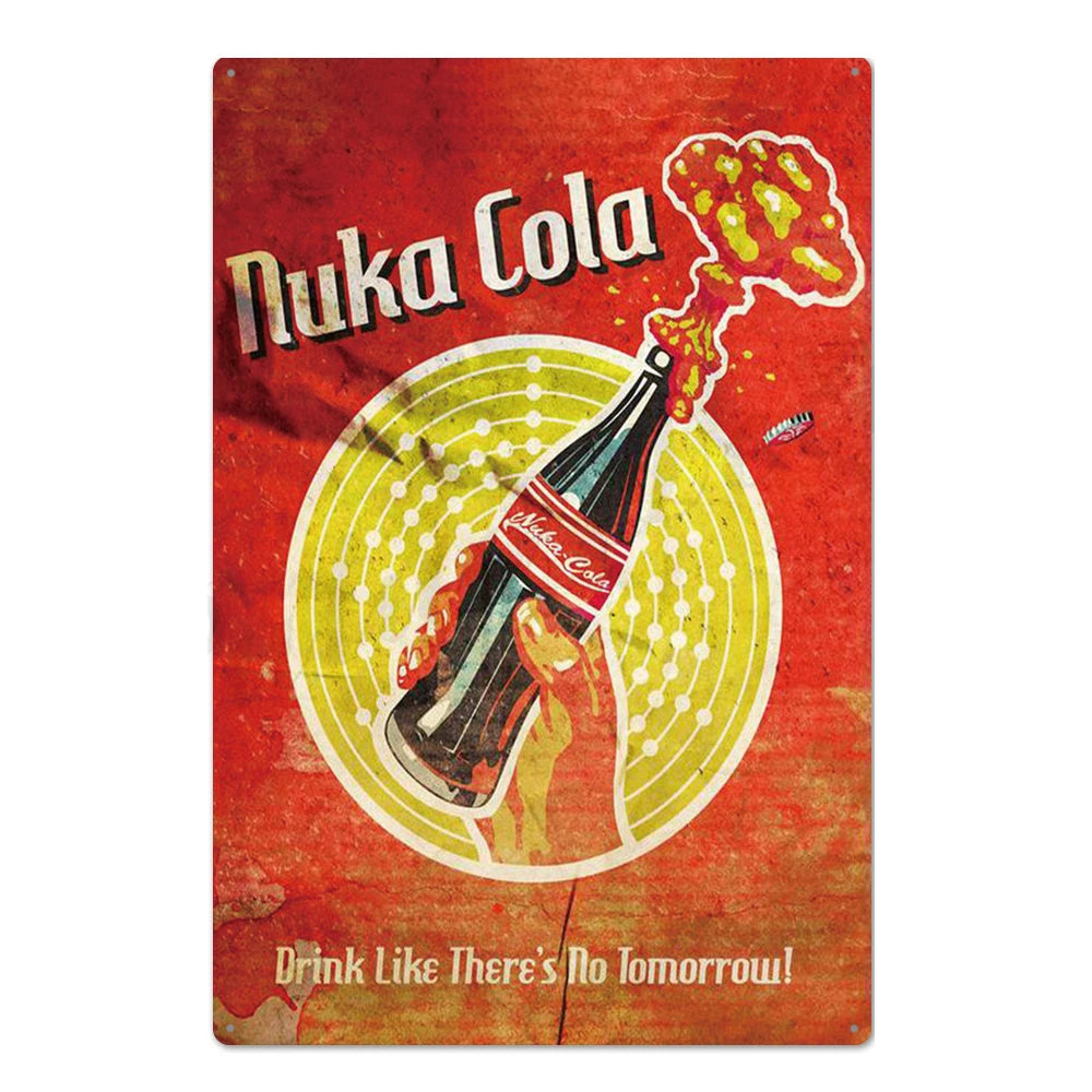 Retro Cola Metal Sign Bar Home Decor Wall Art Tin Poster Restaurant Painting 1