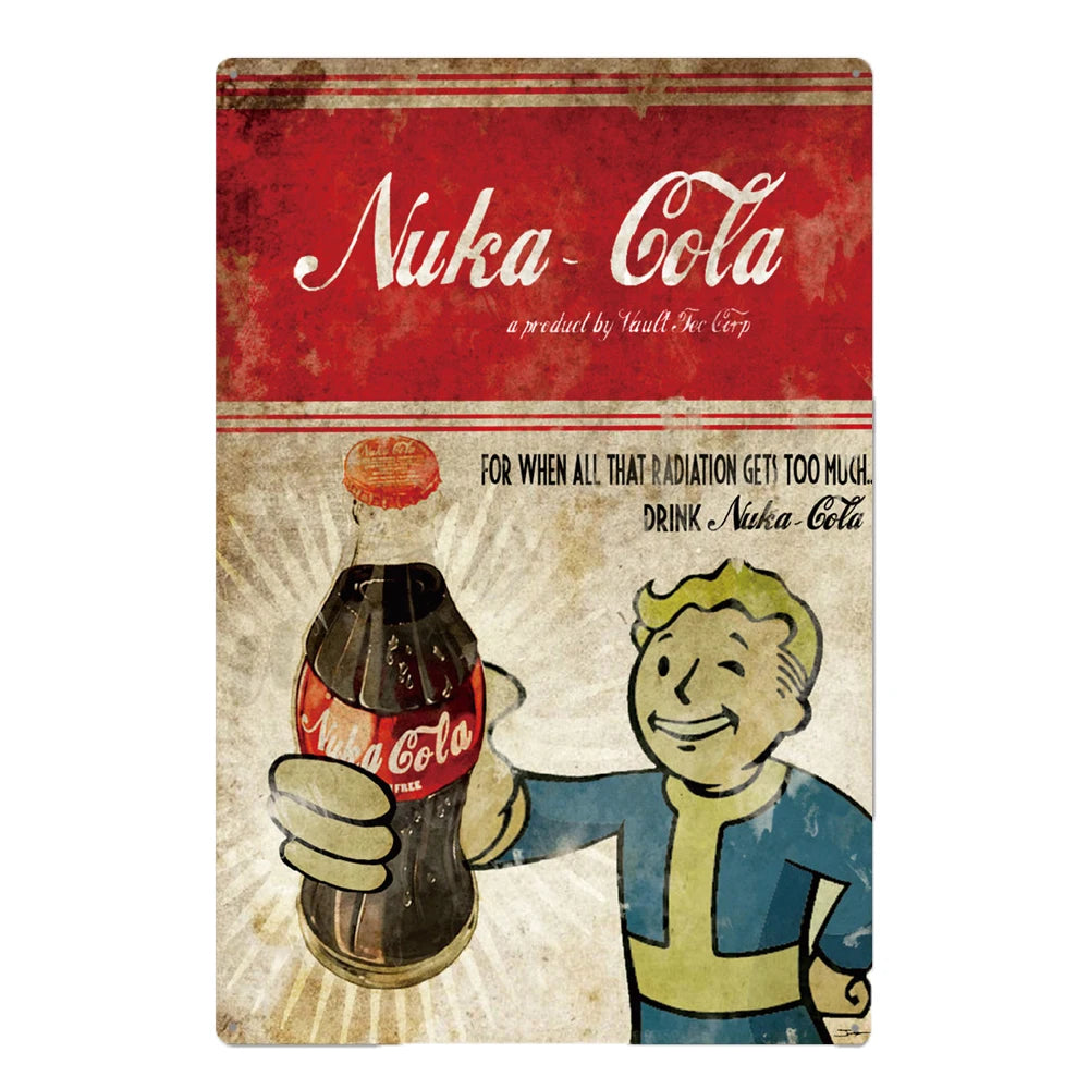 Retro Cola Metal Sign Bar Home Decor Wall Art Tin Poster Restaurant Painting 1