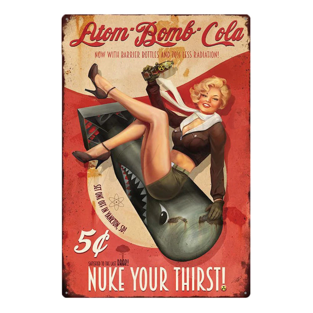 Retro Cola Metal Sign Bar Home Decor Wall Art Tin Poster Restaurant Painting 1