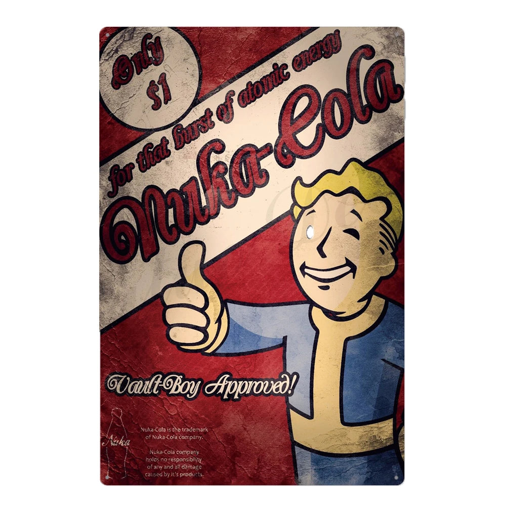 Retro Cola Metal Sign Bar Home Decor Wall Art Tin Poster Restaurant Painting 1