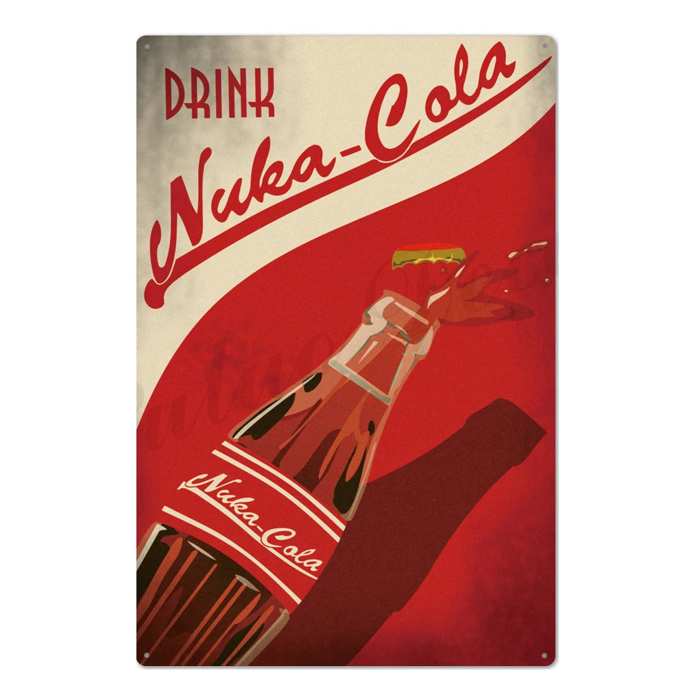 Retro Cola Metal Sign Bar Home Decor Wall Art Tin Poster Restaurant Painting 1