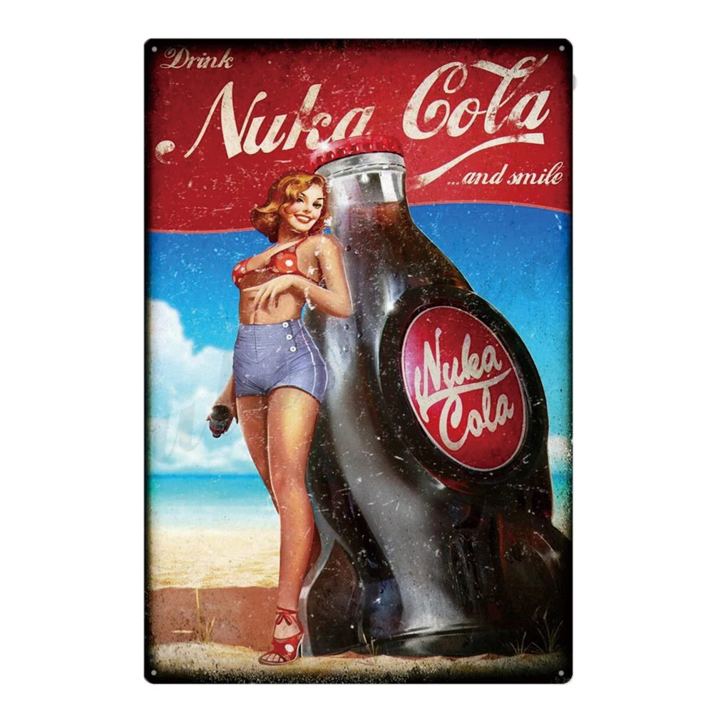 Retro Cola Metal Sign Bar Home Decor Wall Art Tin Poster Restaurant Painting 1
