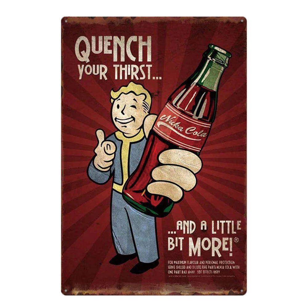 Retro Cola Metal Sign Bar Home Decor Wall Art Tin Poster Restaurant Painting 1