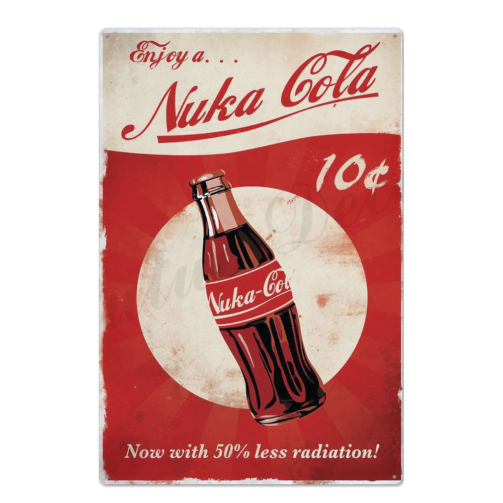 Retro Cola Metal Sign Bar Home Decor Wall Art Tin Poster Restaurant Painting 1