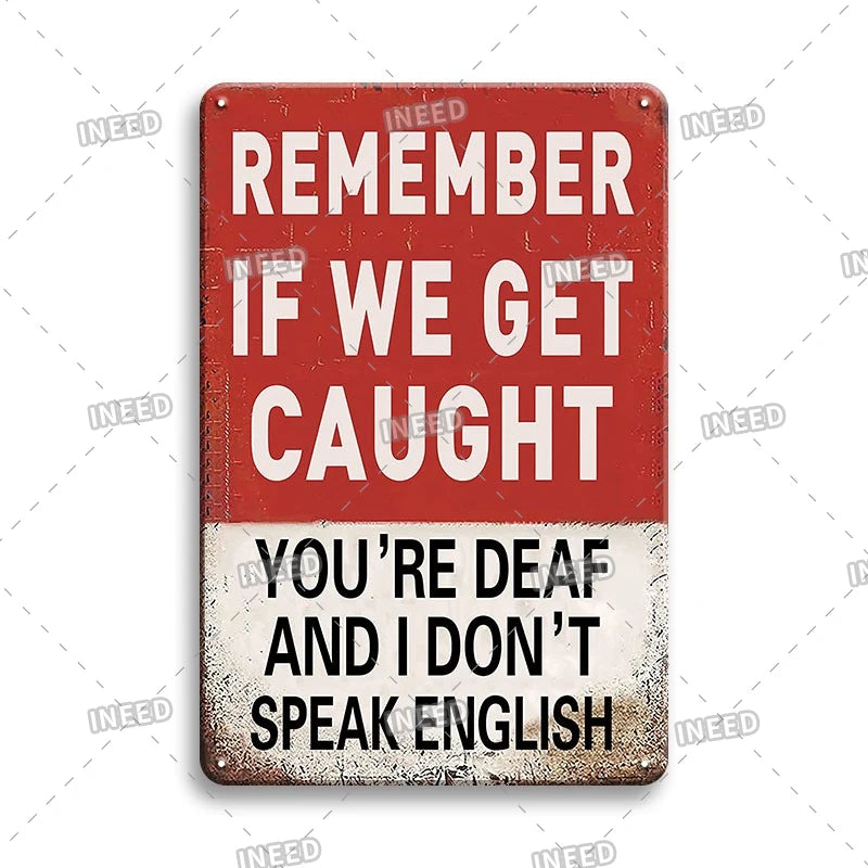 Funny Metal Signs Vintage Garage Wall Art Man Cave Retro Home Decor 8x12in 1