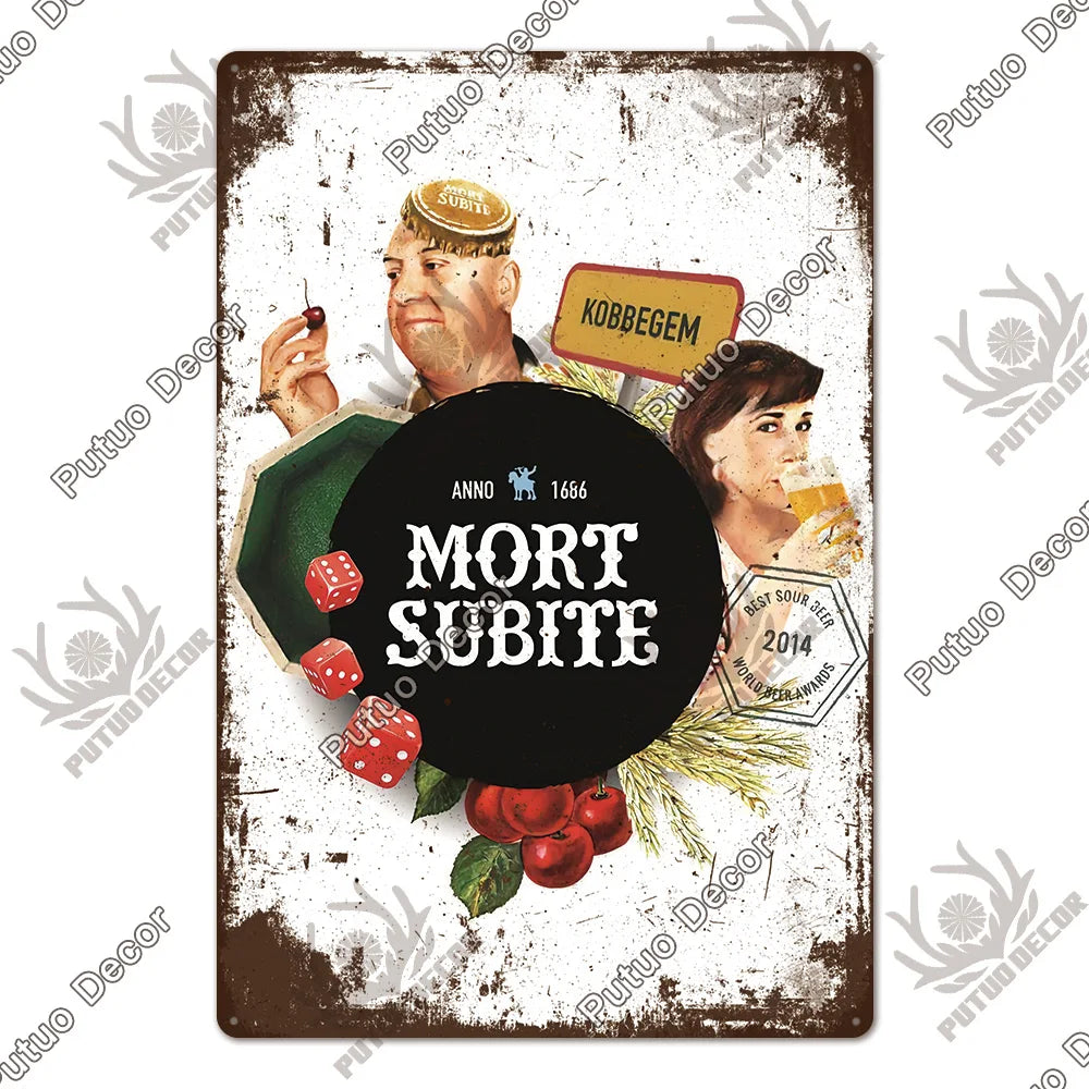 Belgian Beer Metal Signs Vintage Decorative Plaque Pub Bar Man Cave Wall Art 2