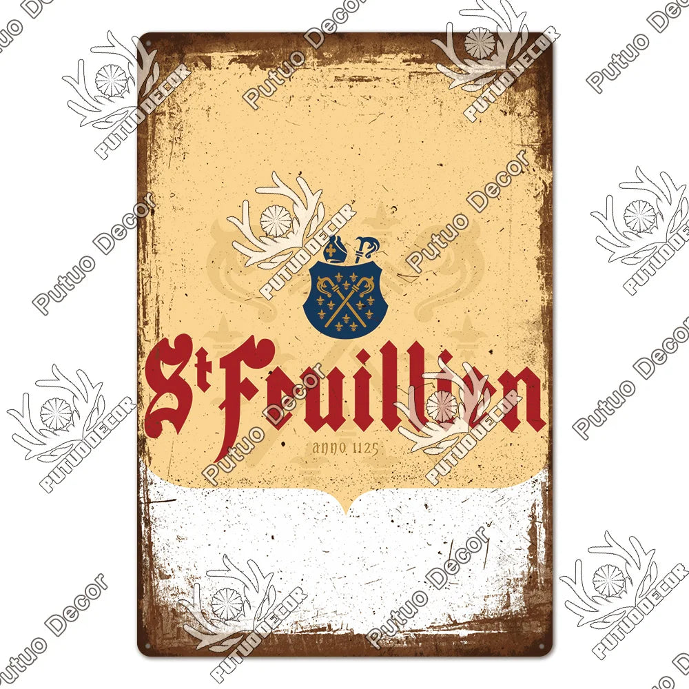 Belgian Beer Metal Signs Vintage Decorative Plaque Pub Bar Man Cave Wall Art 2