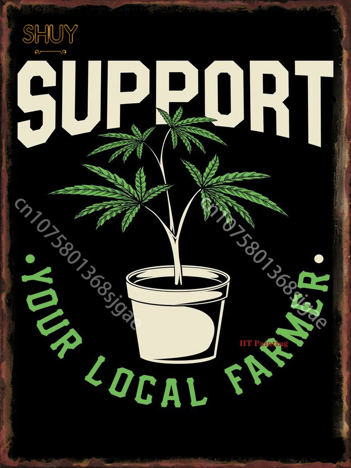 Alien Smoking Metal Signs Vintage Weed Posters Club Bar Wall Art Retro Decor 2