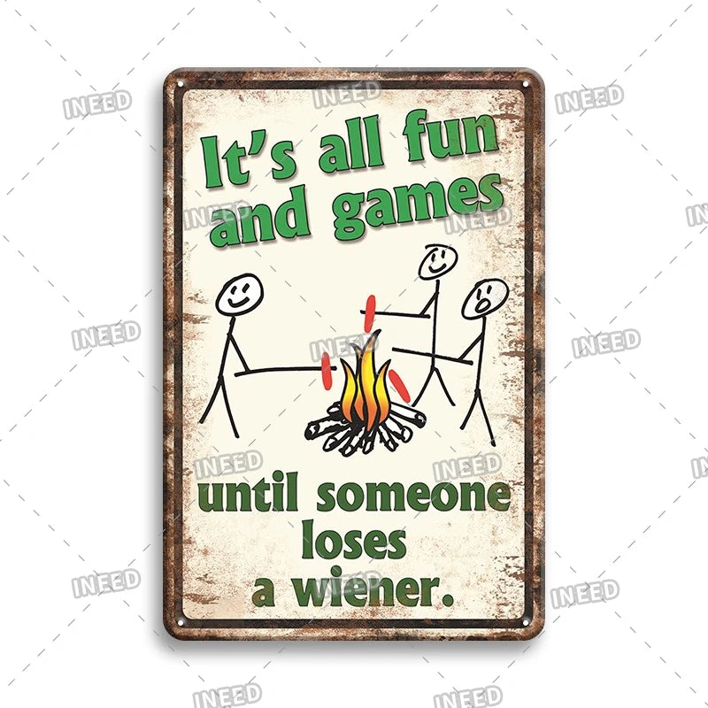 Funny Metal Signs Vintage Garage Wall Art Man Cave Retro Home Decor 8x12in 1
