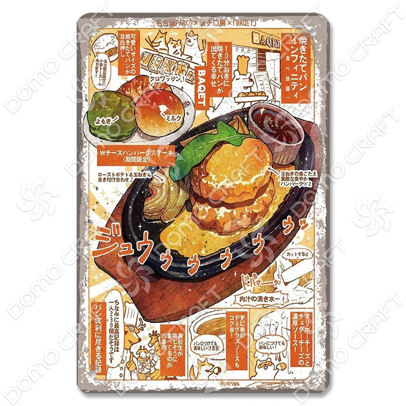 Japanese Foods Metal Sign Posters Vintage Ramen Beer Wall Art Bar Pub Kitchen 1