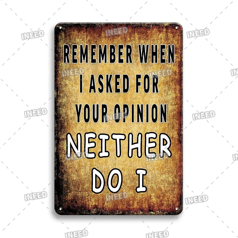 Funny Metal Signs Vintage Garage Wall Art Man Cave Retro Home Decor 8x12in 1