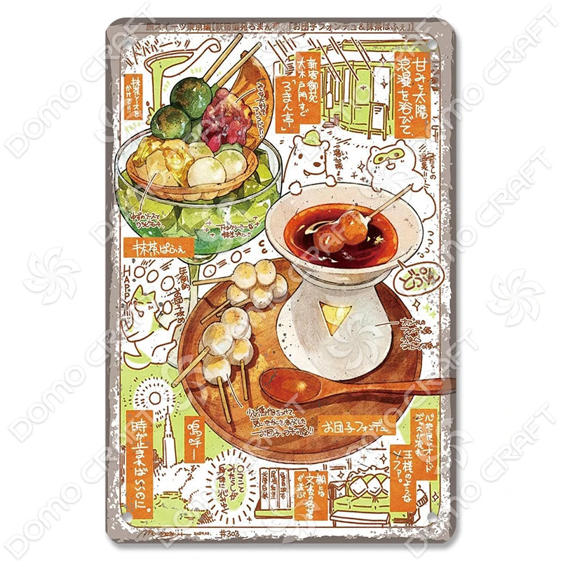 Japanese Foods Metal Sign Posters Vintage Ramen Beer Wall Art Bar Pub Kitchen 1