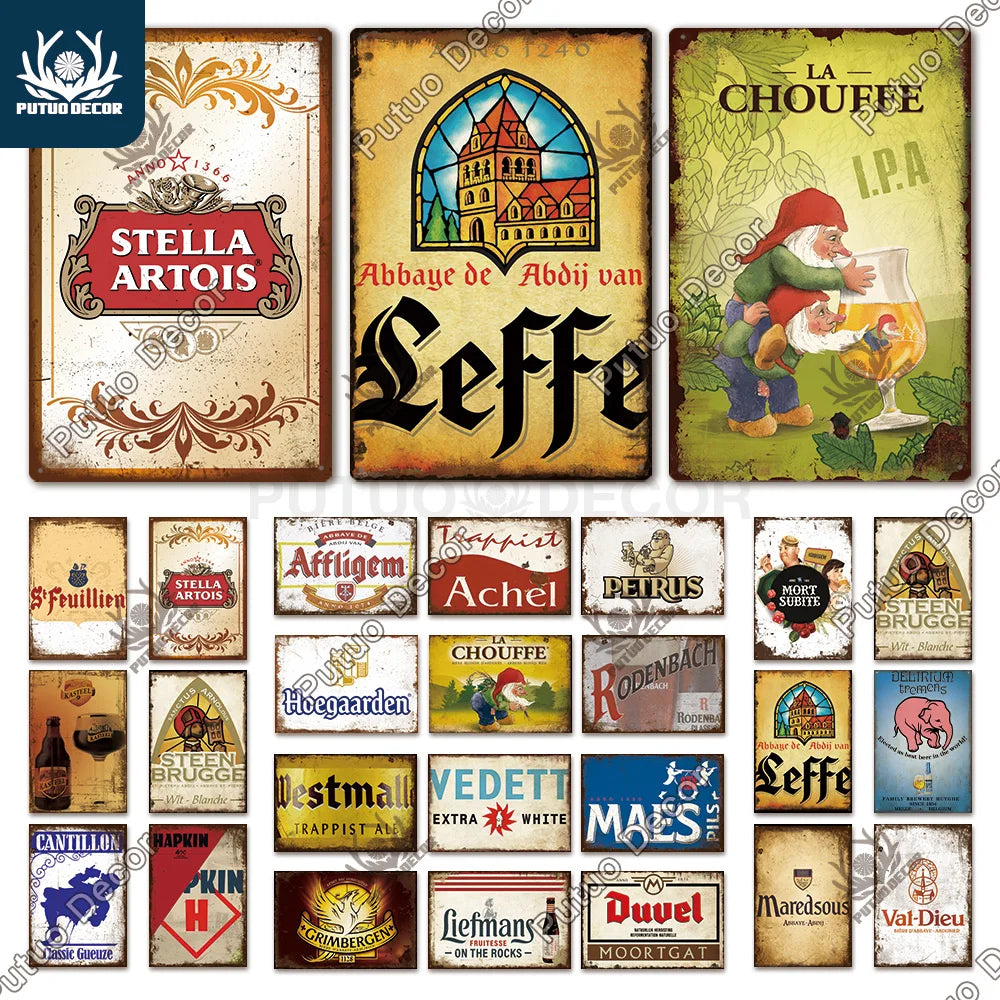 Belgian Beer Metal Signs Vintage Decorative Plaque Pub Bar Man Cave Wall Art 2