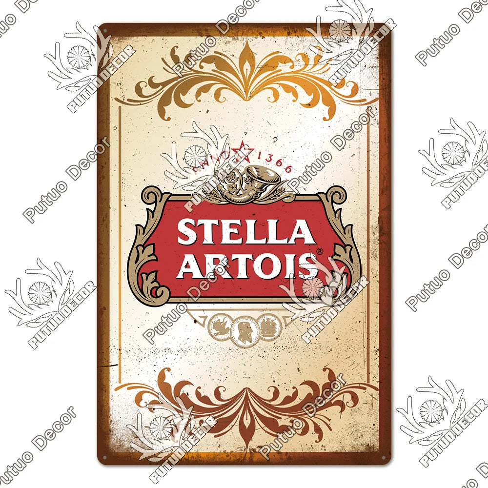 Belgian Beer Metal Signs Vintage Decorative Plaque Pub Bar Man Cave Wall Art 2