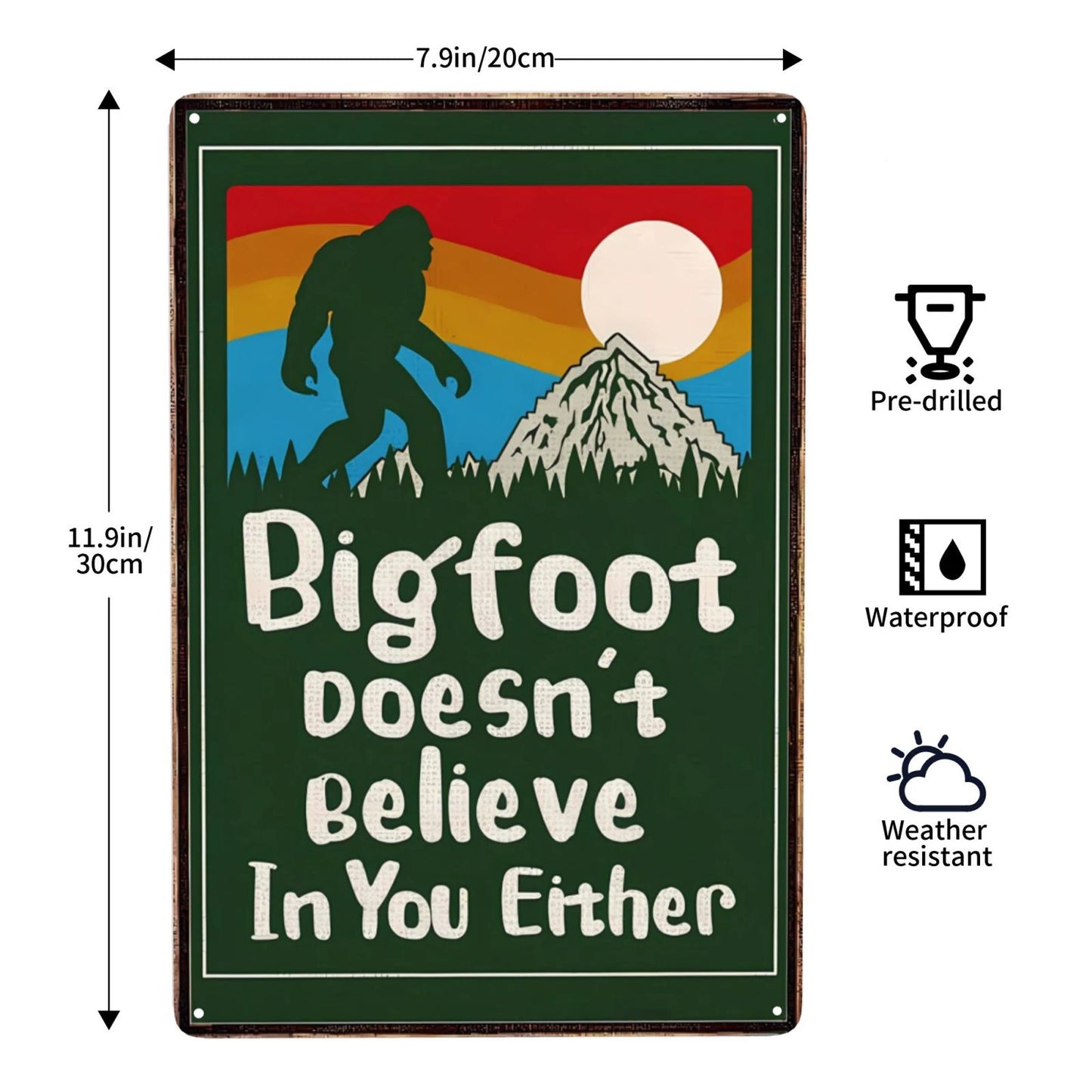 Bigfoot Metal Signs Vintage Retro Style Wall Art Home Bar Cabin Decor 8x12in 1