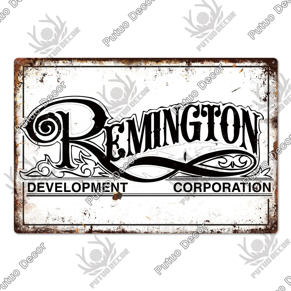 Vintage Metal Gun Signs Garage Bar Man Cave Wall Firearm Art Home Decor 1