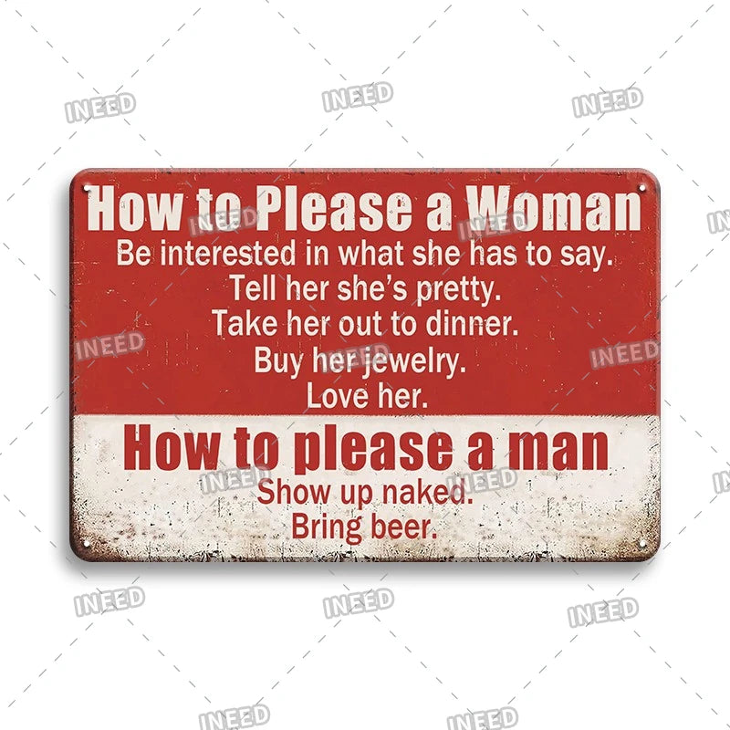 Funny Metal Signs Vintage Garage Wall Art Man Cave Retro Home Decor 8x12in 3