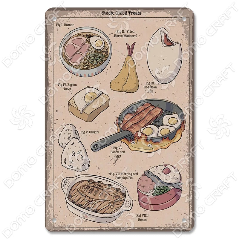 Japanese Foods Metal Sign Posters Vintage Ramen Beer Wall Art Bar Pub Kitchen 1