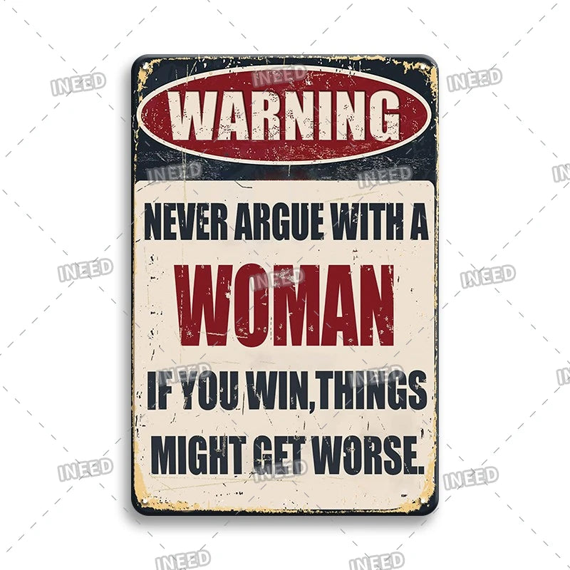 Funny Metal Signs Vintage Garage Wall Art Man Cave Retro Home Decor 8x12in 3