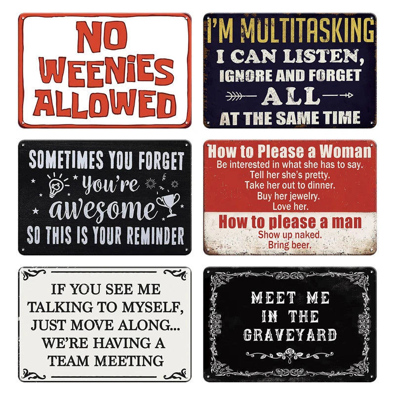 Funny Metal Signs Vintage Garage Wall Art Man Cave Retro Home Decor 8x12in 2