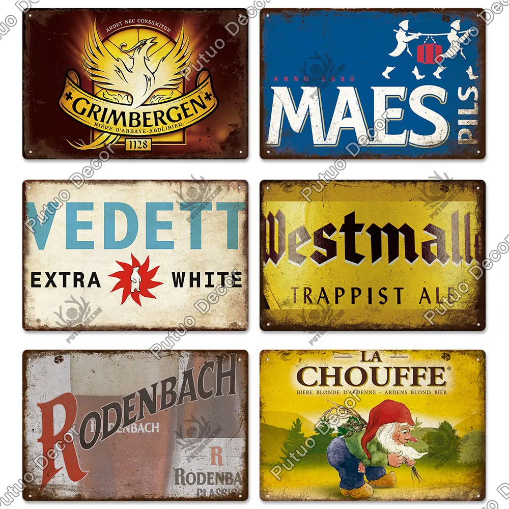 Belgian Beer Metal Signs Vintage Decorative Plaque Pub Bar Man Cave Wall Art 2