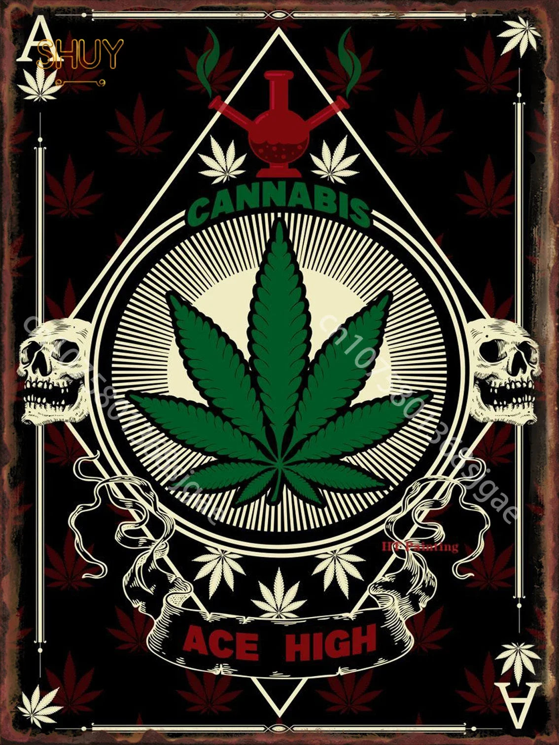 Alien Smoking Metal Signs Vintage Weed Posters Club Bar Wall Art Retro Decor 2