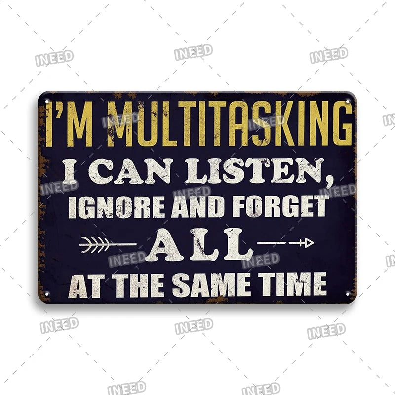 Funny Metal Signs Vintage Garage Wall Art Man Cave Retro Home Decor 8x12in 2
