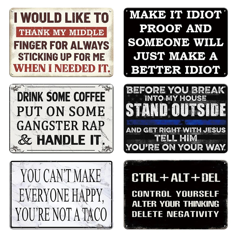 Funny Metal Signs Vintage Garage Wall Art Man Cave Retro Home Decor 8x12in 1