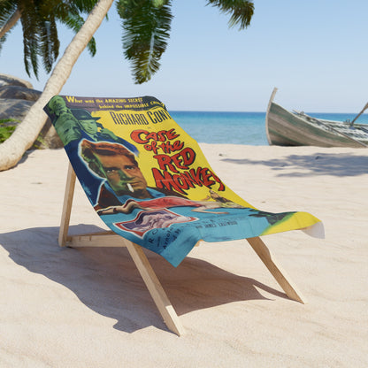 Case of the Red Monkey Movie Poster Beach Towel | Retro Movie Poster Art Towel