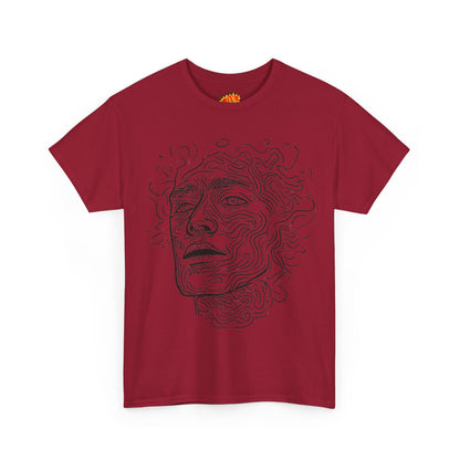 Human Face Line Drawing Portrait Graphic Art Tee Shirt