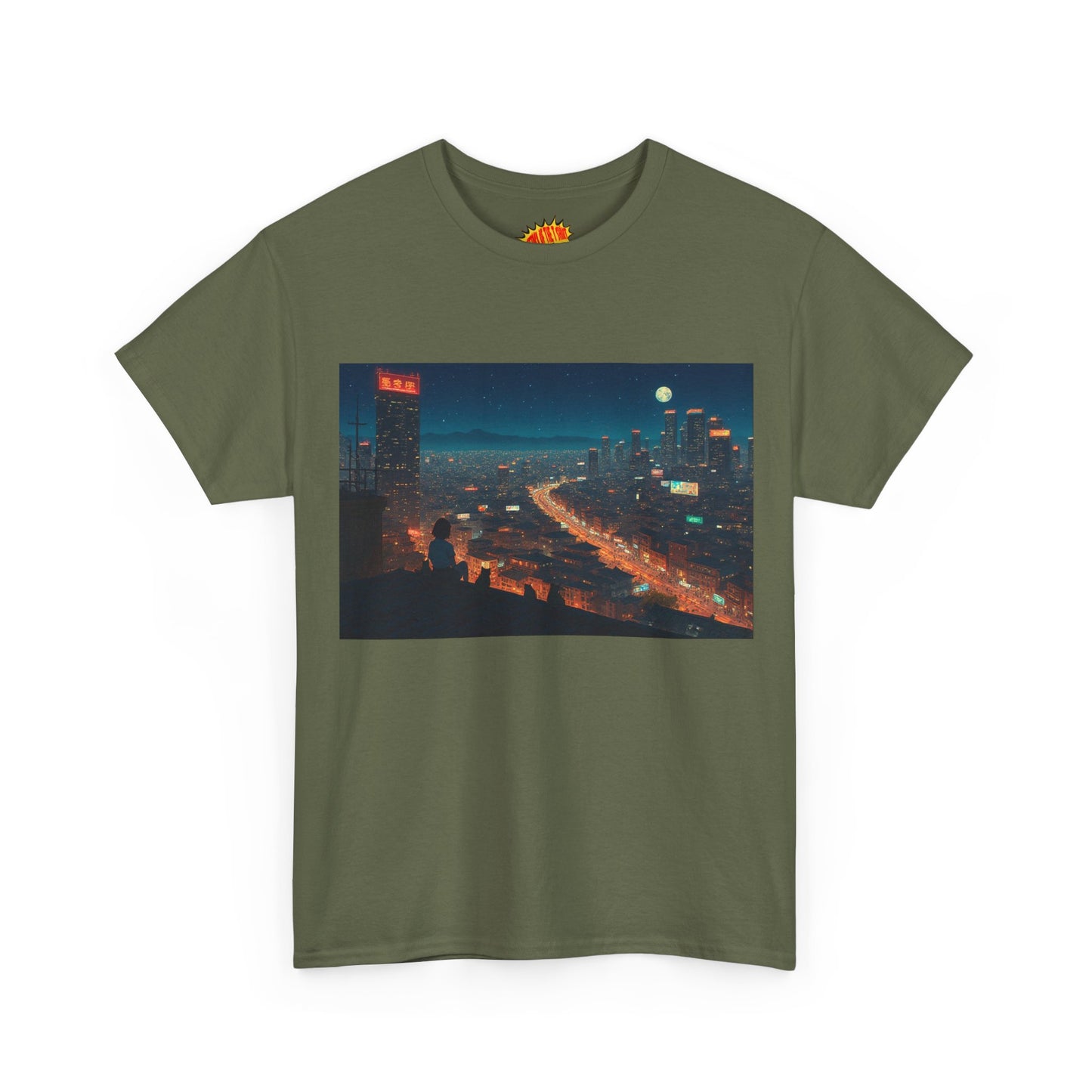 Anime Night Cityscape w/Cats T-Shirt *Multiple Colors*