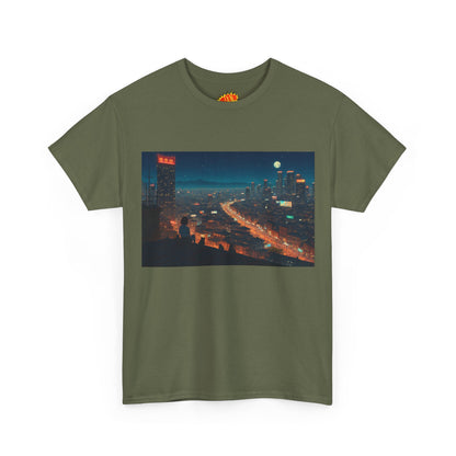 Anime Night Cityscape w/Cats T-Shirt