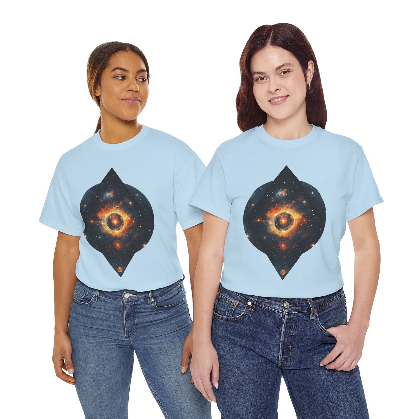 Rounded Diamond Shape Nebula Graphic Space Art Tee Shirt *Multiple Colors*