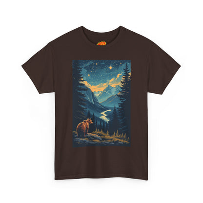 Grizzly Bear Mountain Valley Scene T-Shirt
