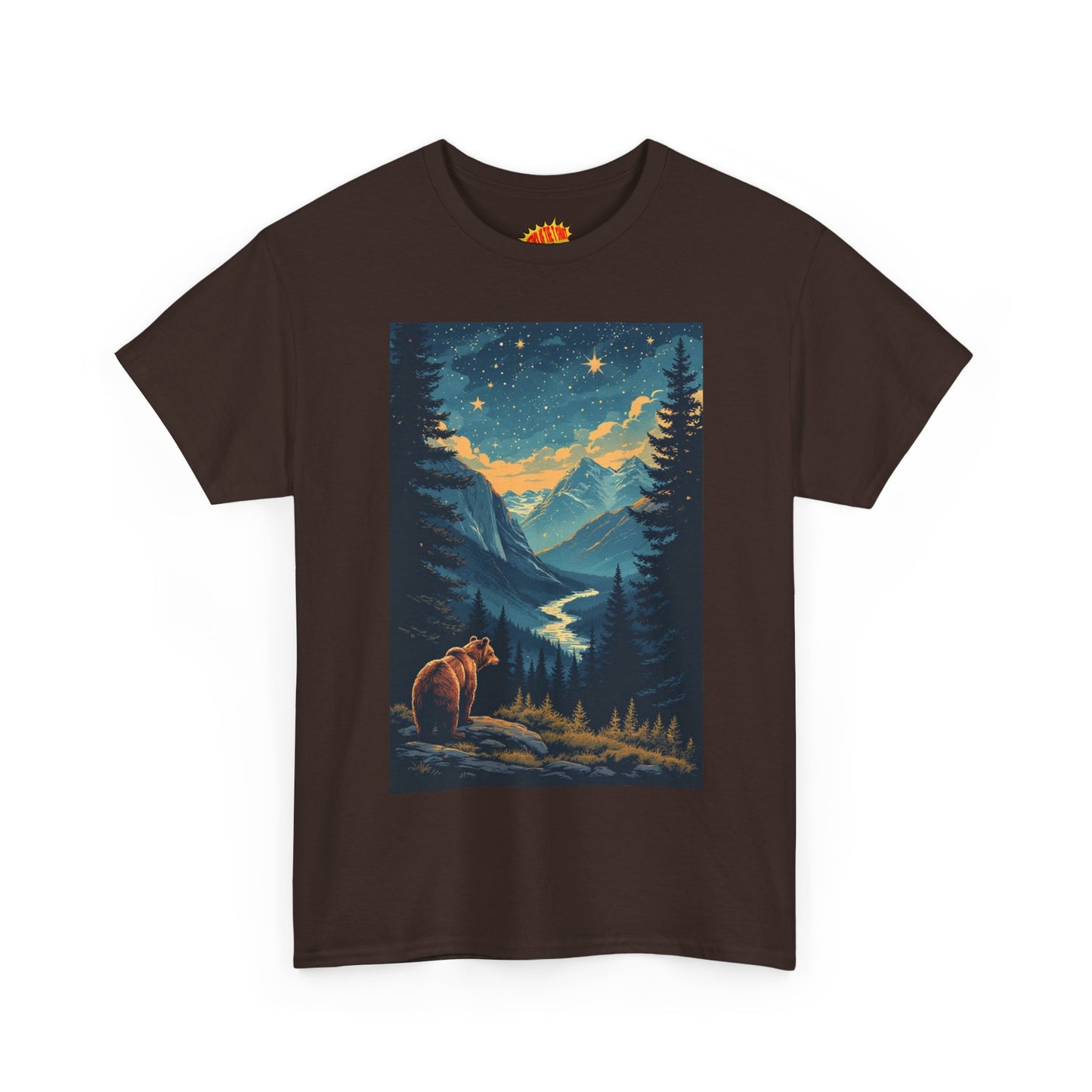 Mountain Valley Bear Night Scene T-Shirt *Multiple Colors*