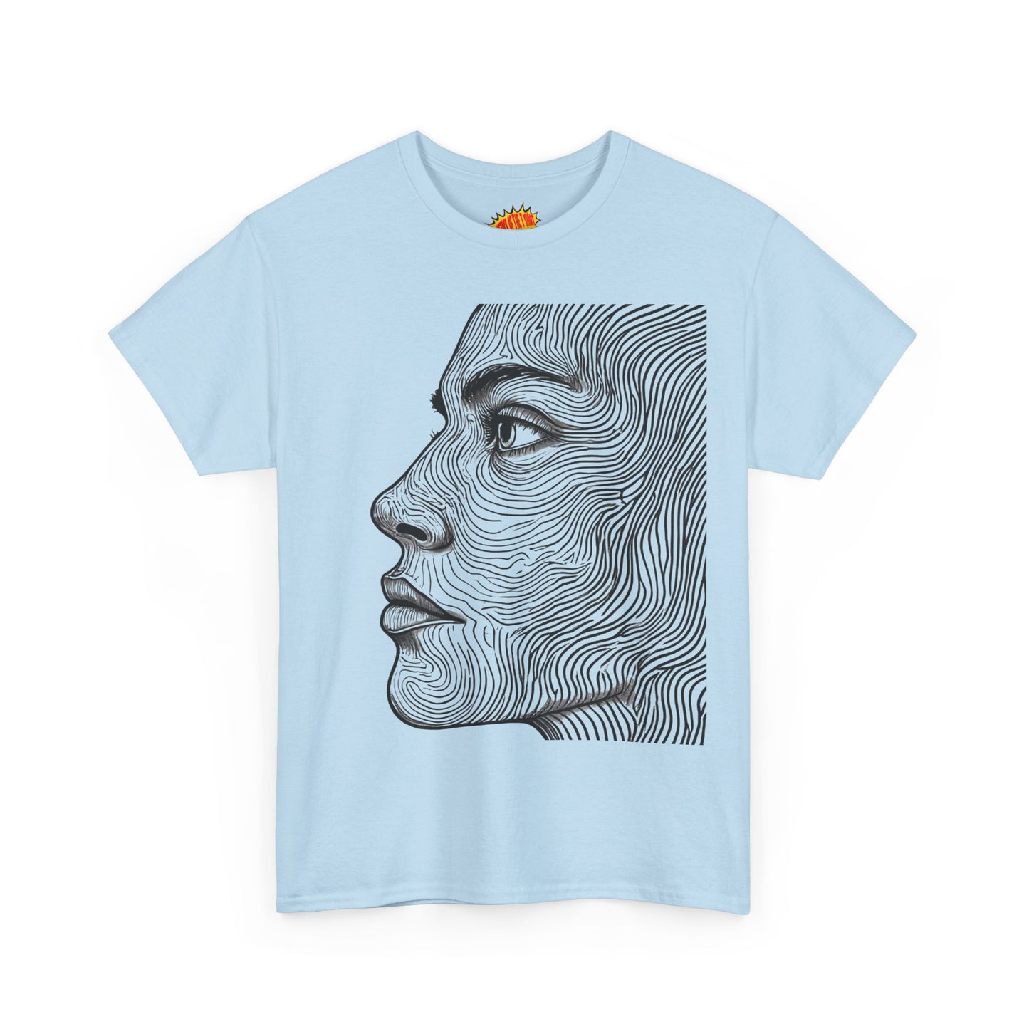 Human Face Profile Line Drawing Graphic Art Tee Shirt *Multiple Colors*