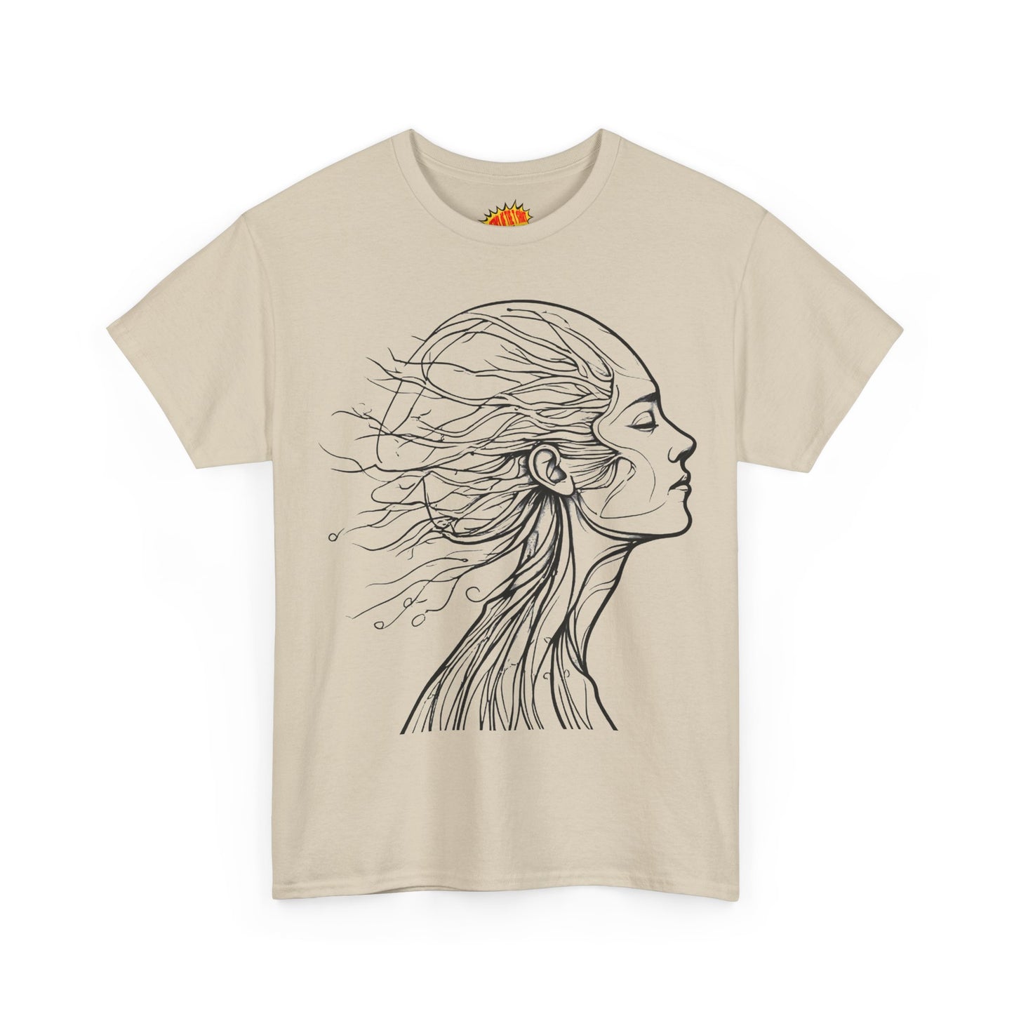 Flowing Line Drawing Face Graphic Art Tee Shirt *Multiple Colors*