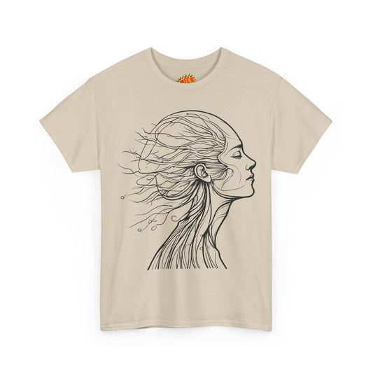 Flowing Line Drawing Face Graphic Art Tee Shirt *Multiple Colors*