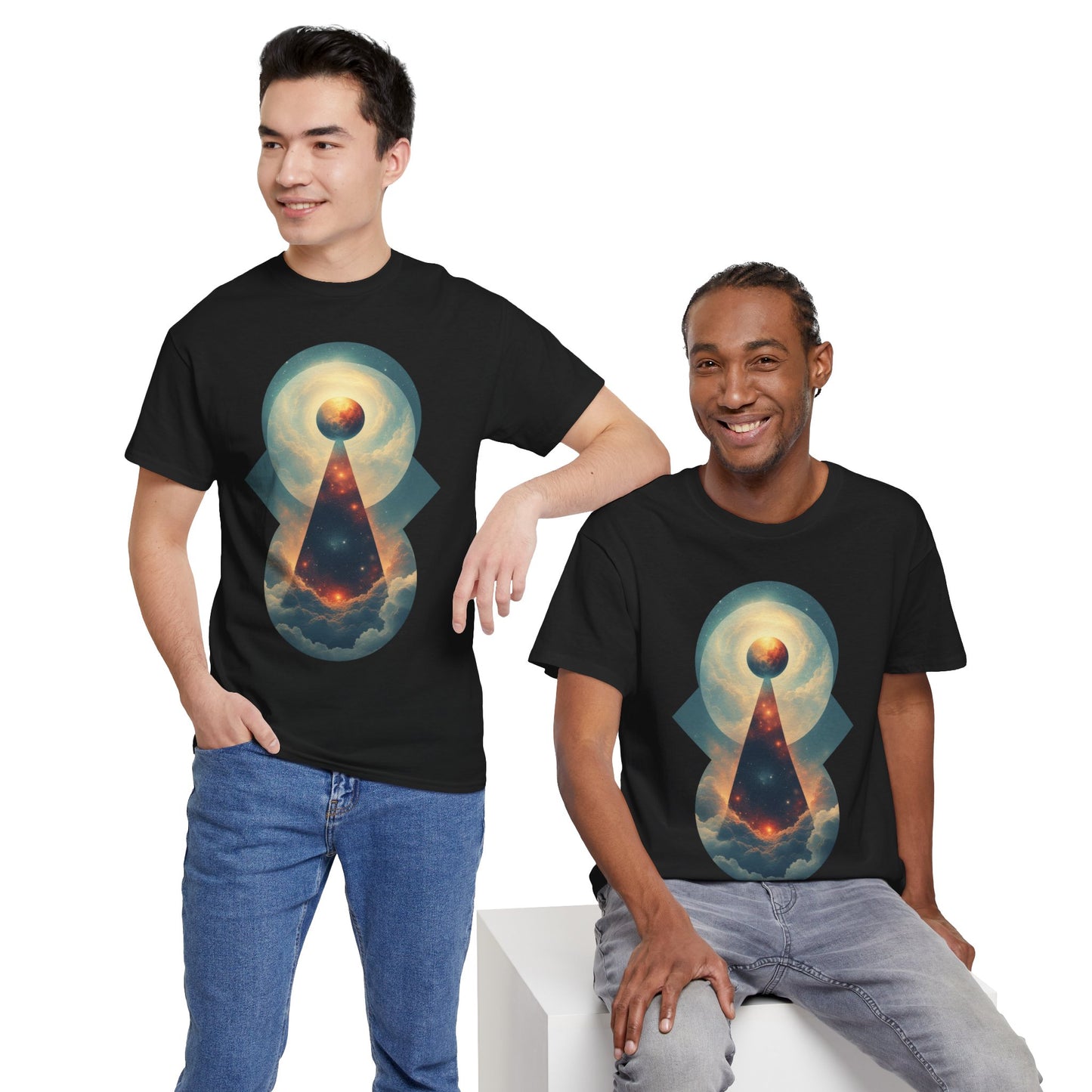 Geometric Galaxy Graphic Space Art Tee Shirt *Multiple Colors*