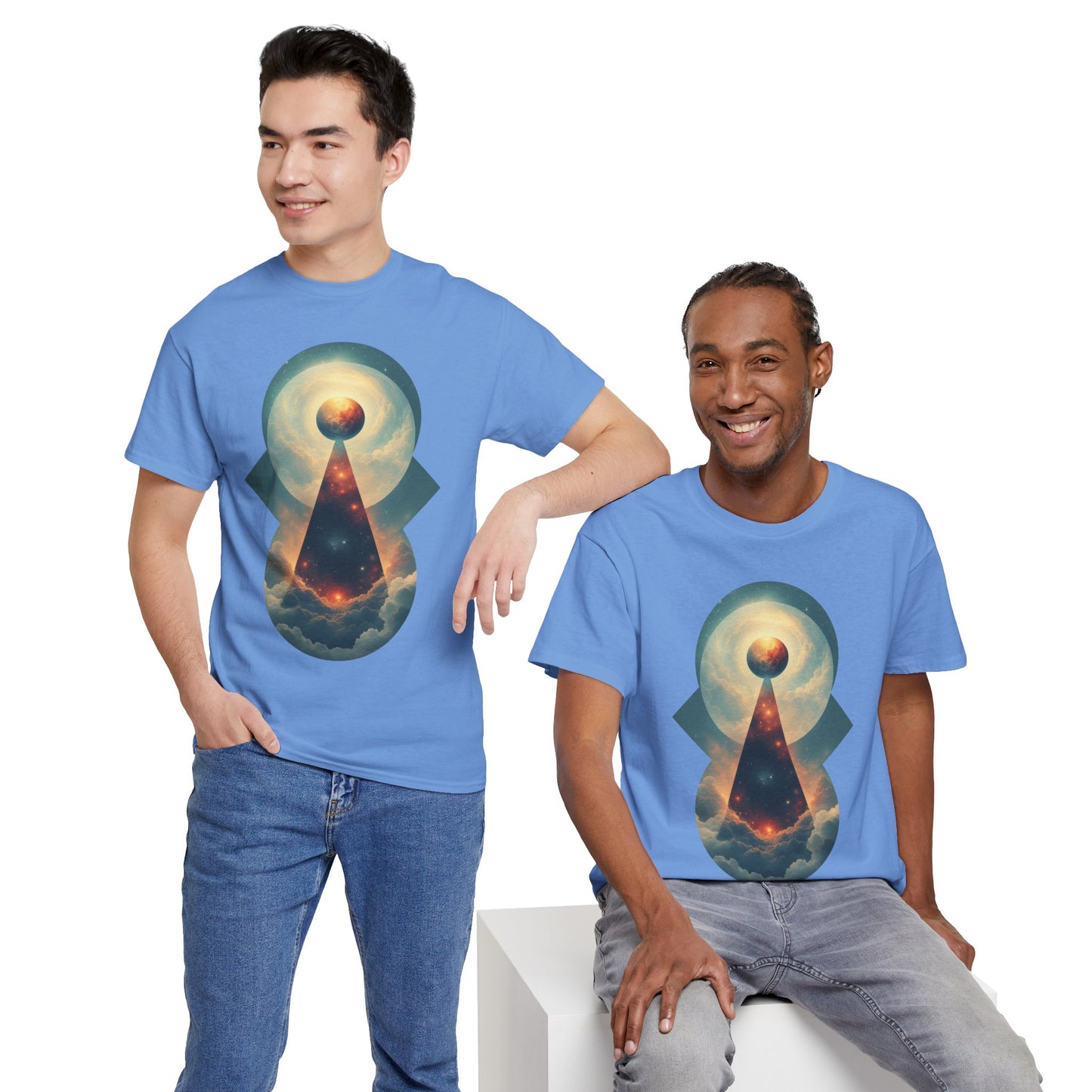 Geometric Galaxy Graphic Space Art Tee Shirt *Multiple Colors*