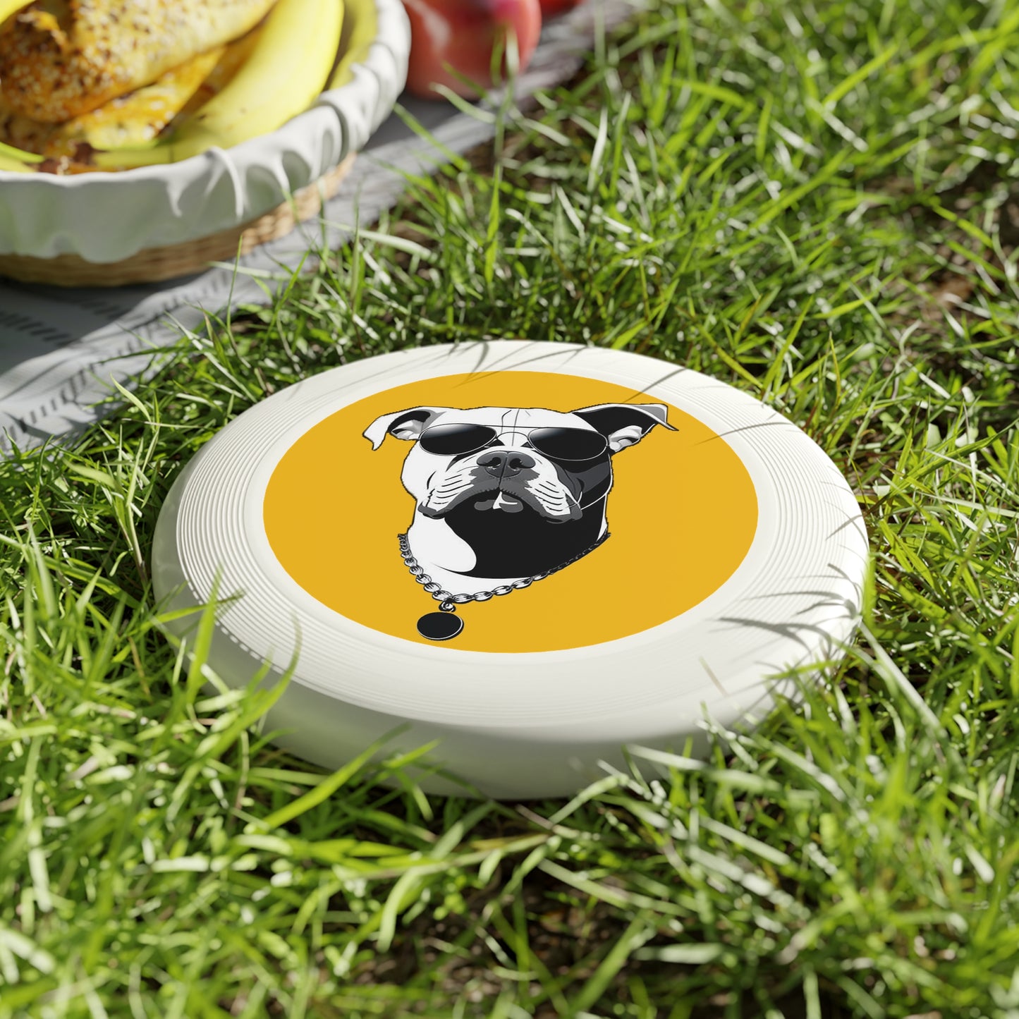 Dog with Sunglasses Frisbee