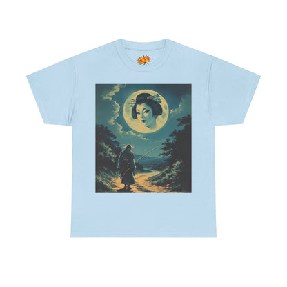 Travelling Samurai w/Full Moon Geisha Woman T-Shirt