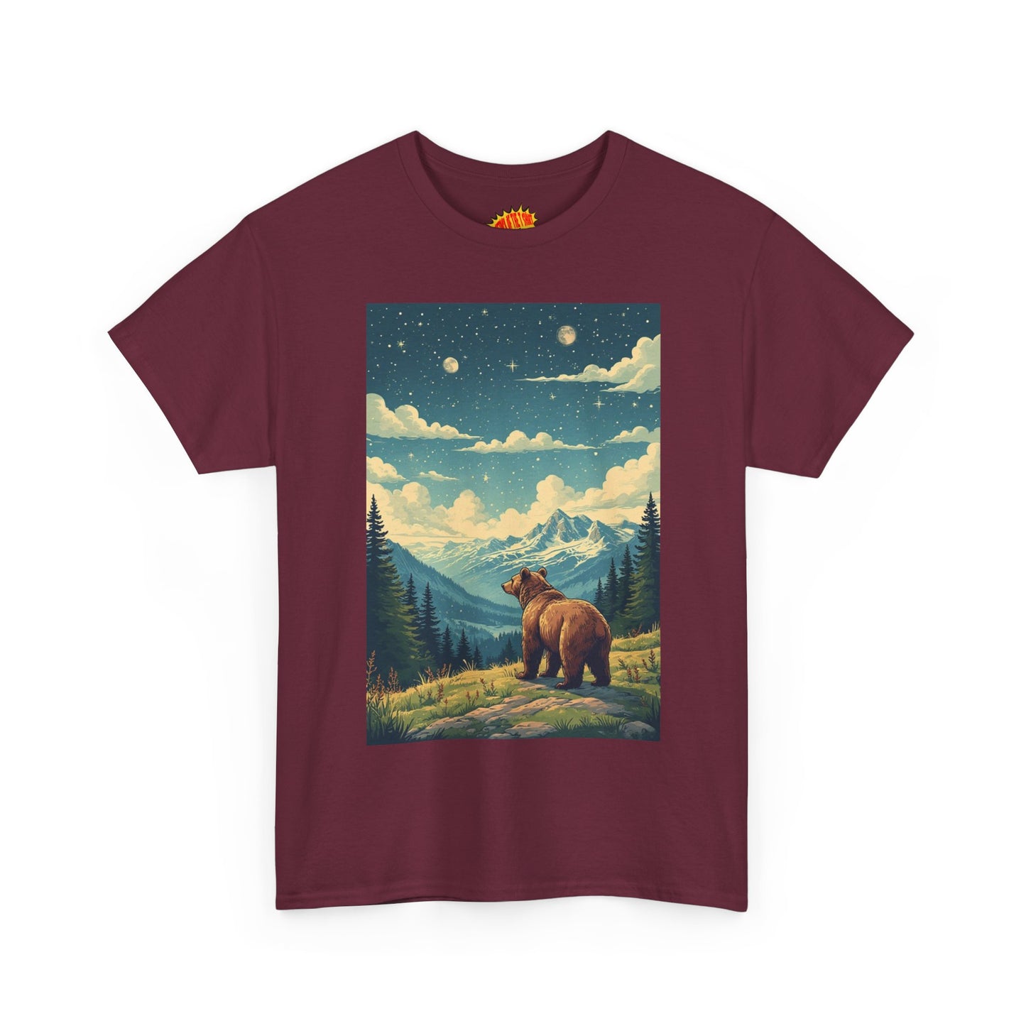 Mountain Bear Double Moon Scene T-Shirt *Multiple Colors*